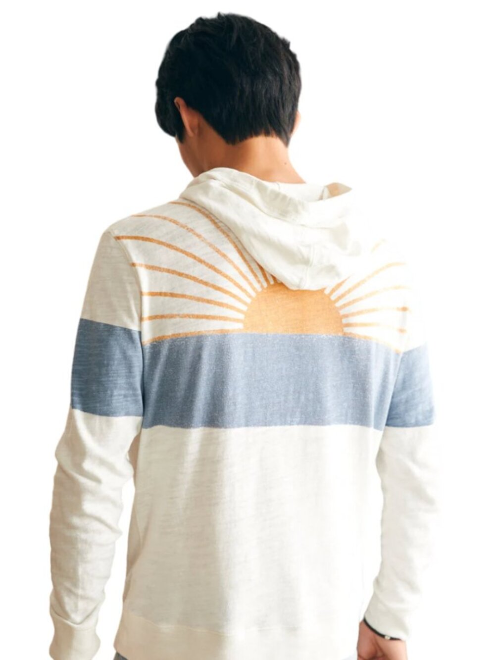 Faherty Sunwashed Sunray Slub Hoodie - Ocean Sunrise - Men's Small